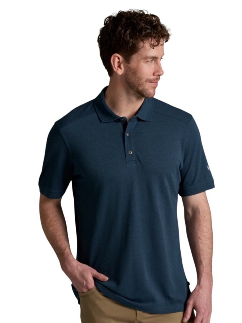Kühl Peake Mens Short Sleeve tech Polo Shirt Pirate Blue XXXL outdoor hiking cam